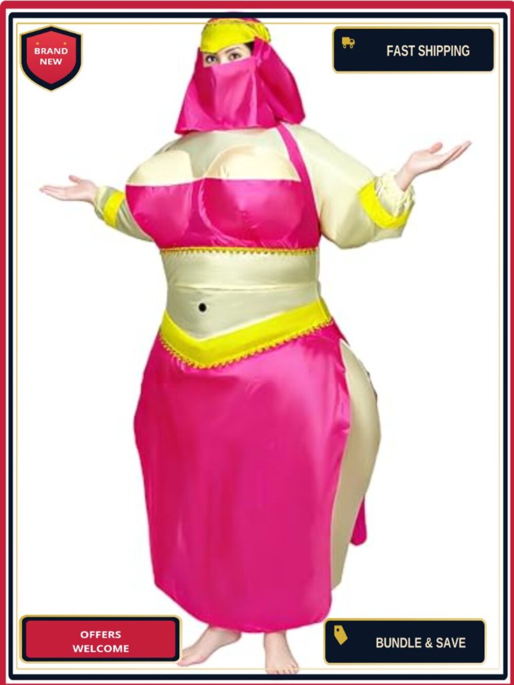 Funny Inflatable Blow Up Belly Dancer Costume Adult Halloween Cosplay